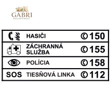 Samolepicí štítek na peněženku - nouzové linky 6 x 3 cm