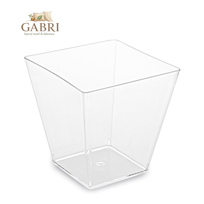 Finger Food pohárek hranatý, čírý 7,2 x 7,2 x 7,2 cm - 230ml (20 ks)