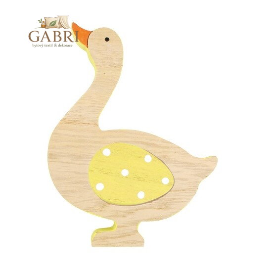 Husa dřevěná stojící 16 cm žlutá