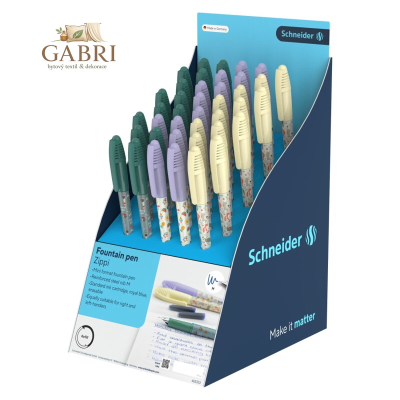 Prezentační stojan Plnicí pero Schneider Zippi 40 ks - modrá náplň