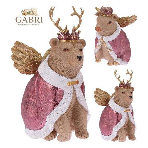 Figurka - Létající prasátko / medvěd 15/18 cm, mix / 1ks