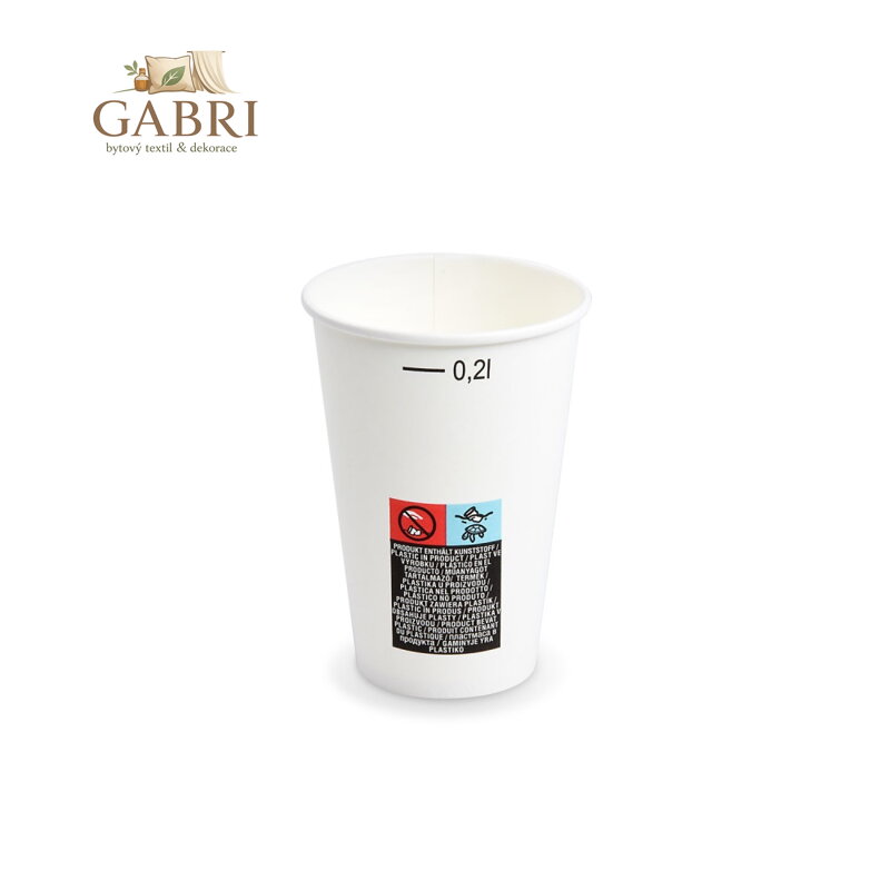 Papírový kelímek (FSC Mix) s cejchem bílý O70mm 0,2L [50 ks]