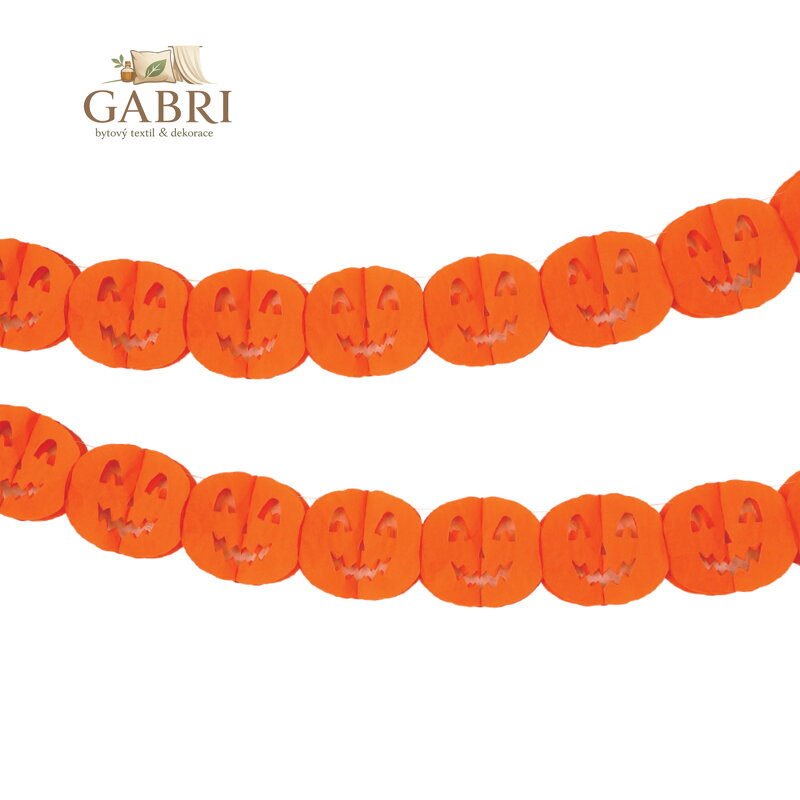 Girlanda papírová 3 m - Dýně, Halloween