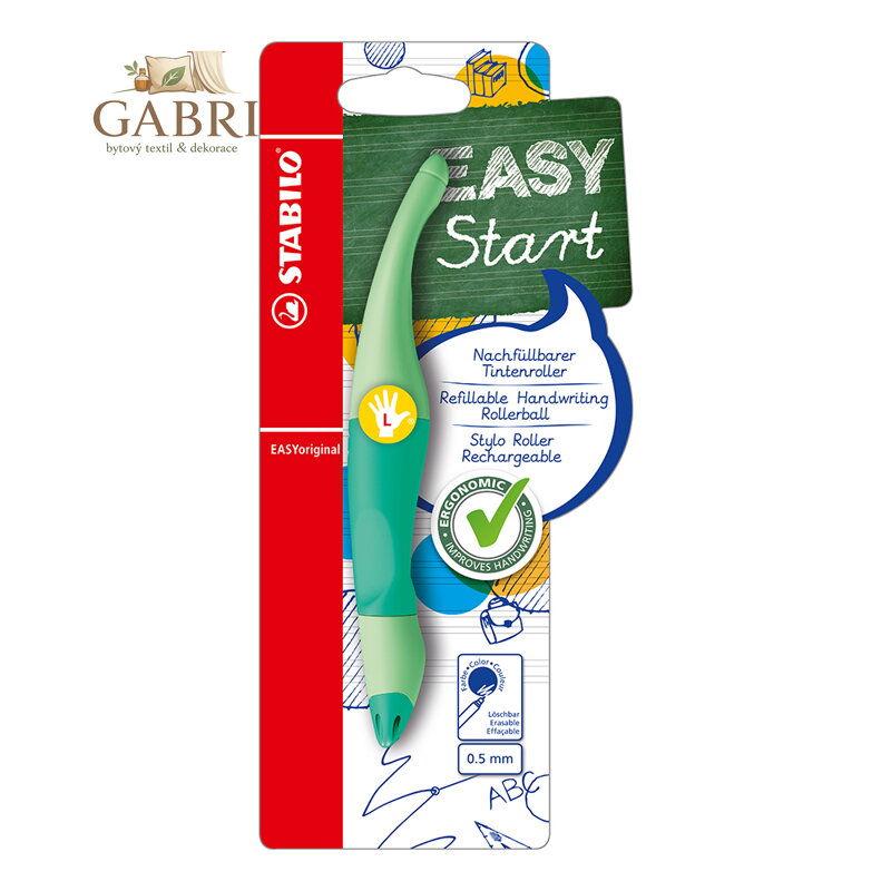 Ergonomický roller pro leváky STABILO EASYoriginal Pastel, mazatelný inkoust