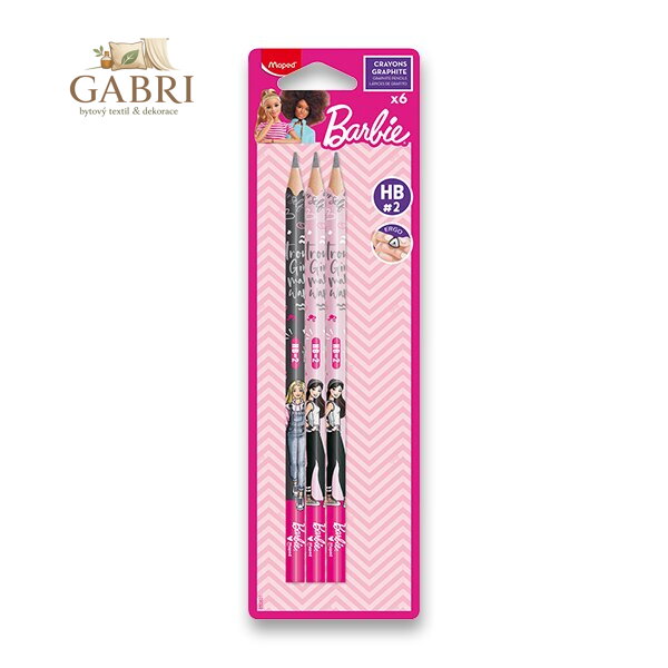 Bezdřevé grafitové tužky MAPED Barbie 6 ks