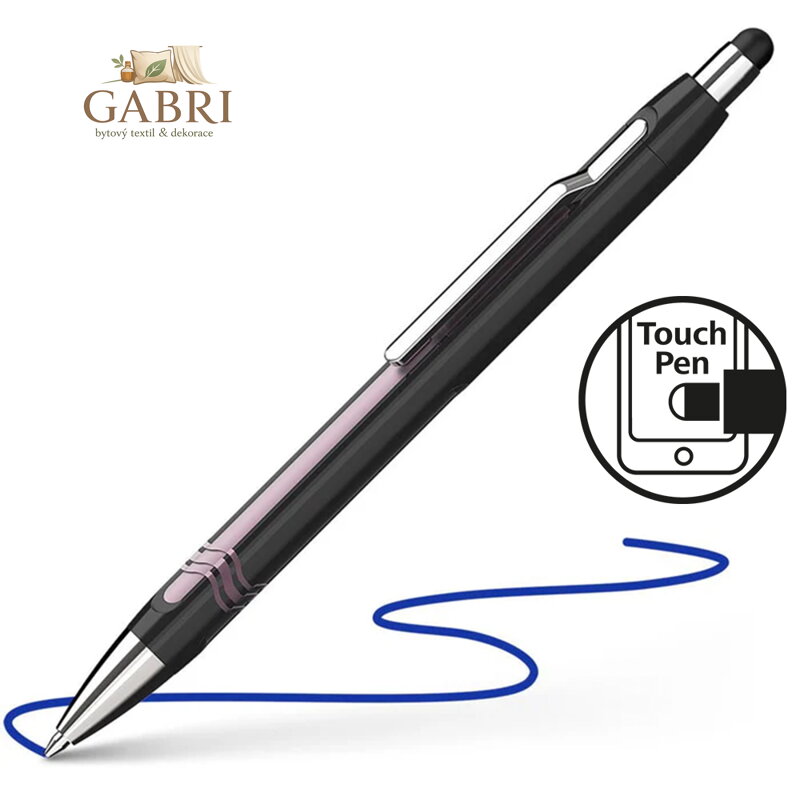 Pero kuličkové Schneider Epsilon XB black-pink Touch - modrá náplň
