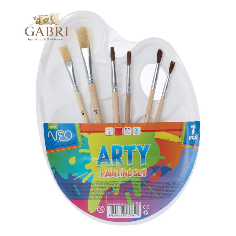 Sada Arty pro výtvarníky - 6x štětec + paletka