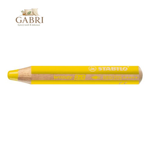 Pastelka STABILO woody 3 v 1 - barvička, vodovka, voskovka - žlutá