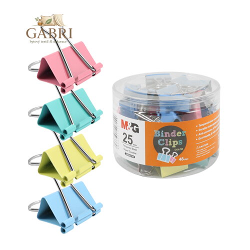 Klip Binder M&G - barevný (25 mm), 48 ks