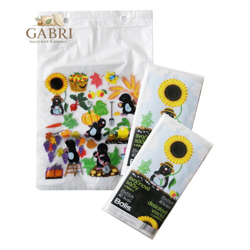 Svačinové kapsy 25x35 cm, dětský motiv Krtek 40ks/bal