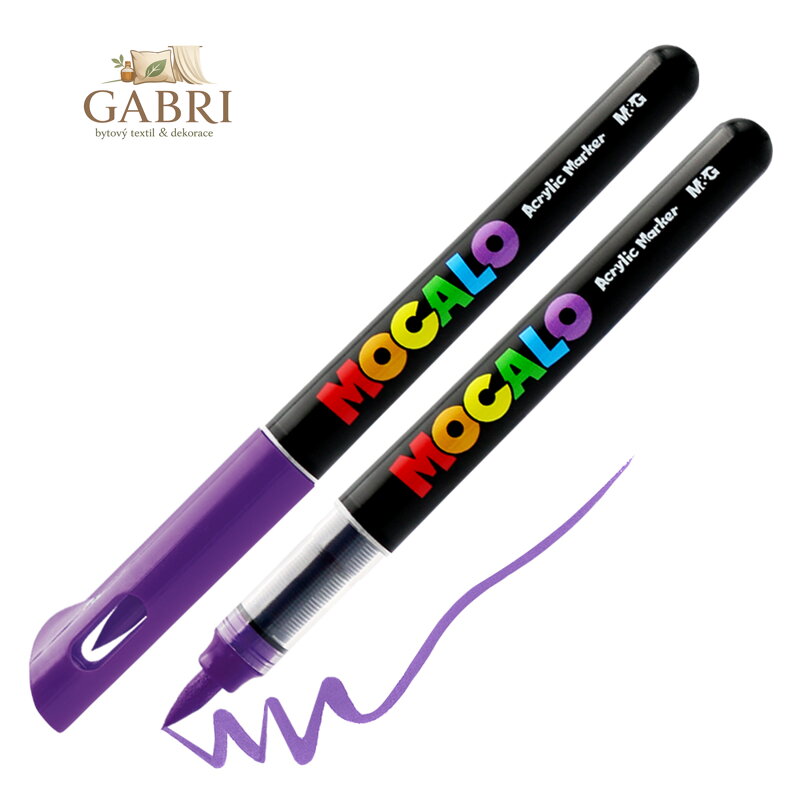 Popisovač M&G MOCALO Acrylic Marker, štětcový hrot - Lilac 802