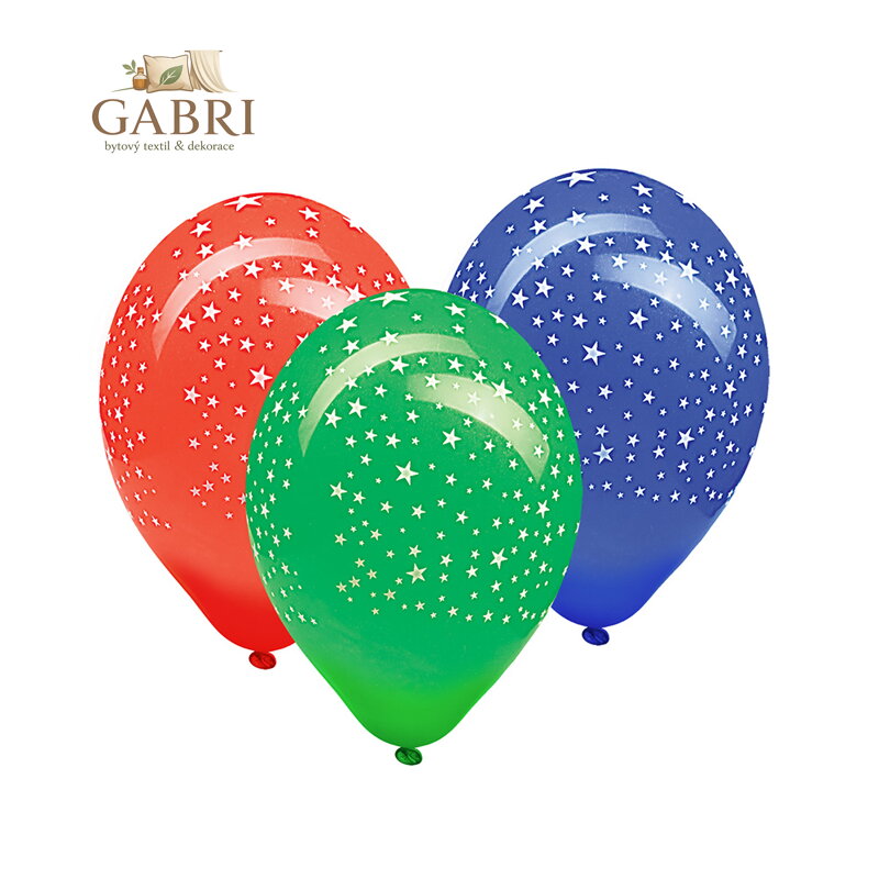 Balón L 30 cm, Hvězdy / 5 ks /