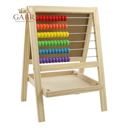 Multifunkční tabule s počítadlem 23,5x33x20 cm - dřevěná 2v1