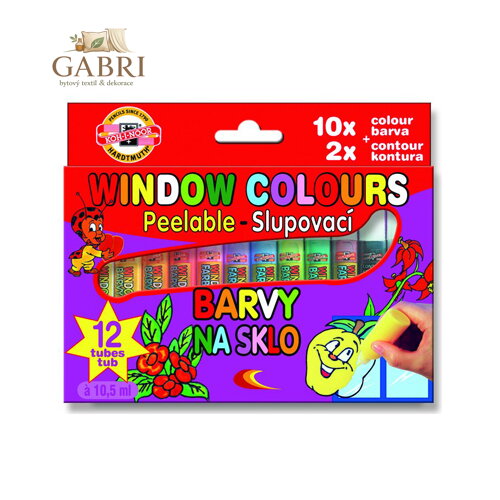 Barva na sklo sada, 12 x 10,5 ml