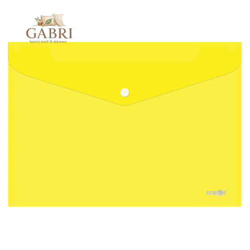 Obal s patentkou PP/A4, průhledný/žlutý
