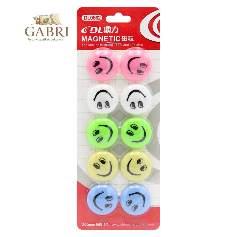 Smajlíci magnetky 30 mm (sada 10 ks)