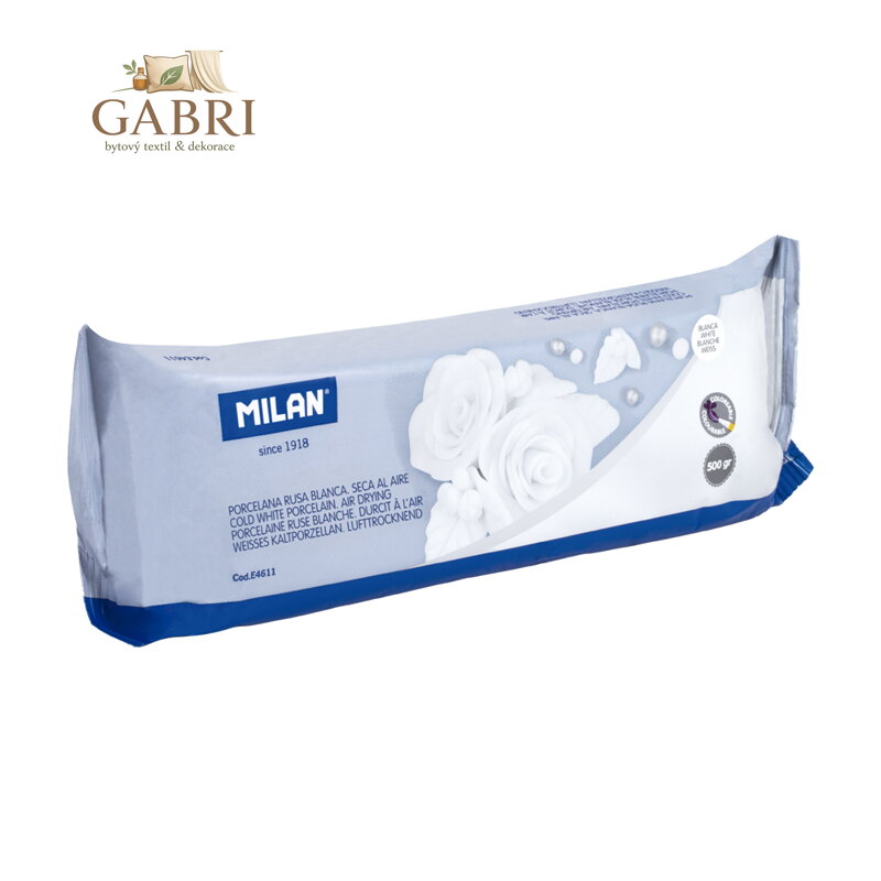 Modelovací hmota MILAN Porcelana 500gr bílá, na vzduchu tvrdnoucí