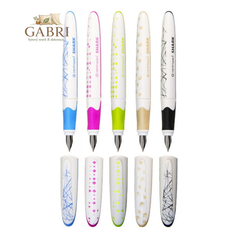 Pero bombičkové CENTROPEN Shark Ergo 2166, blistr - mix barev a designů