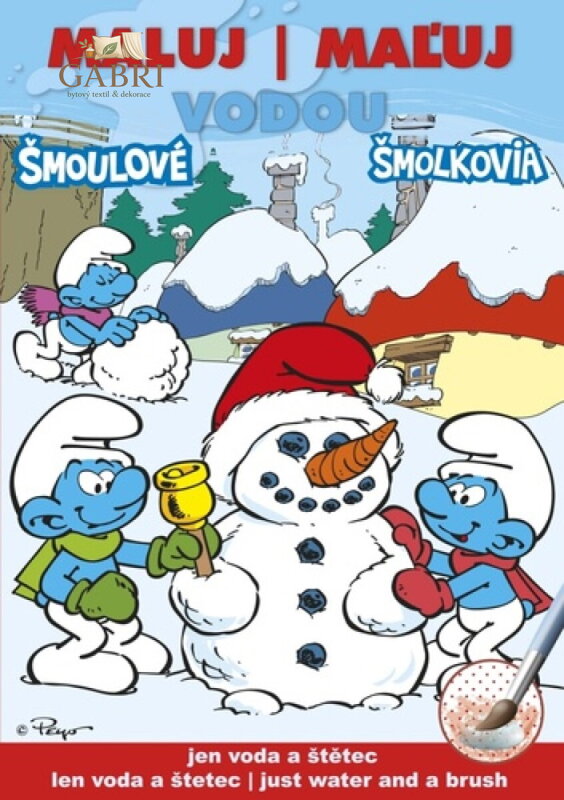 Omalovánka A5 Akim Maluj vodou - Šmoulové