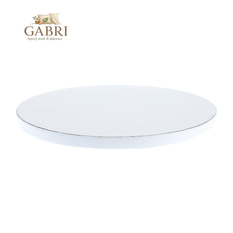 Pevný kulatý dortový podnos průměr 35 cm / tloušťka 12 mm - bílý