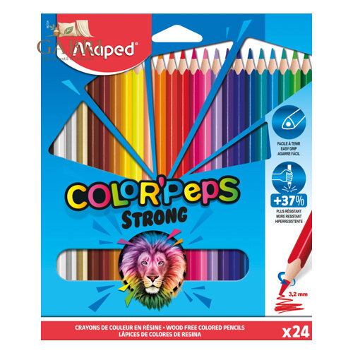 Pastelky trojhranné MAPED "COLOR'PEPS STRONG" sada 24 ks