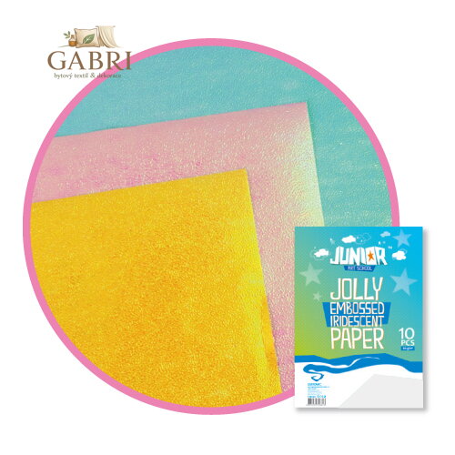 Dekorační papír A4 bílý reliéfní perleťový 60 g, sada 10 ks