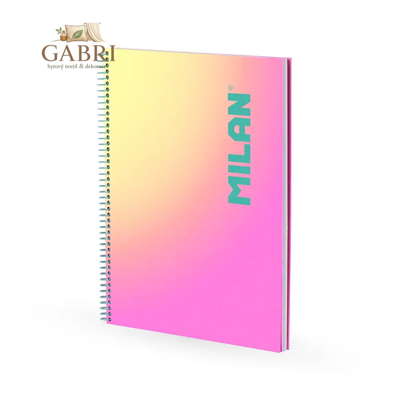 Spirálový poznámkový blok A4 MILAN Sunset, 90 listů, růžový