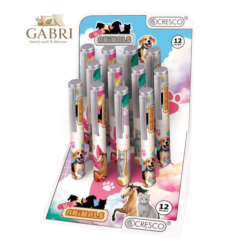 Pero bombičkové Go Pen - Animals (mix /cena 1ks) - modrá náplň