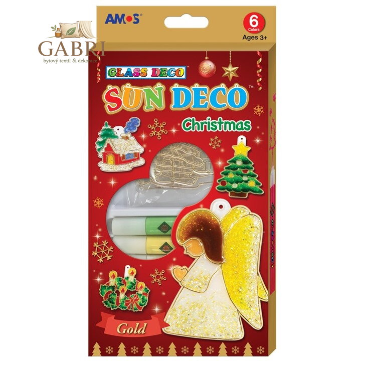 Barvy na sklo - Vánoční sada 6 barev 10,5 ml + 6 sklíček