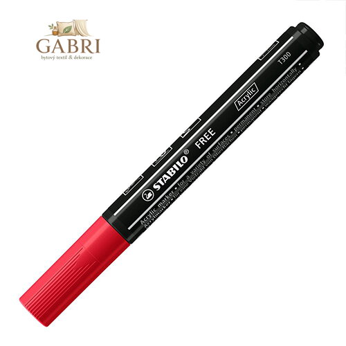 Akrylový popisovač STABILO FREE Acrylic T300 Kulatý hrot 2-3 mm - karmínový