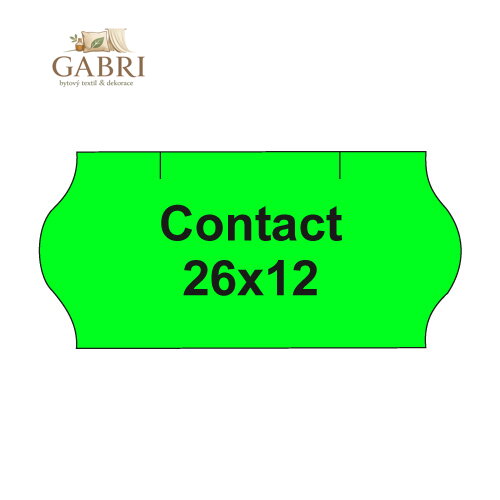 Etikety cen. CONTACT 26x12 oblé - 1500 etiket/kotouček, zelené