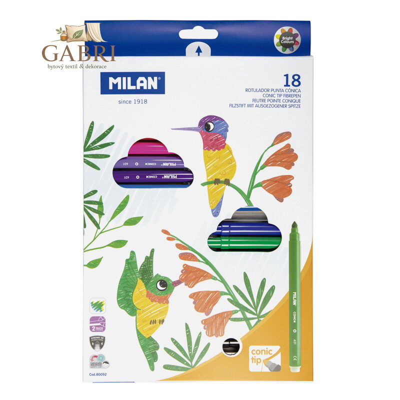 Fixy MILAN kulaté 0.5 mm MAXI - sada 18 ks