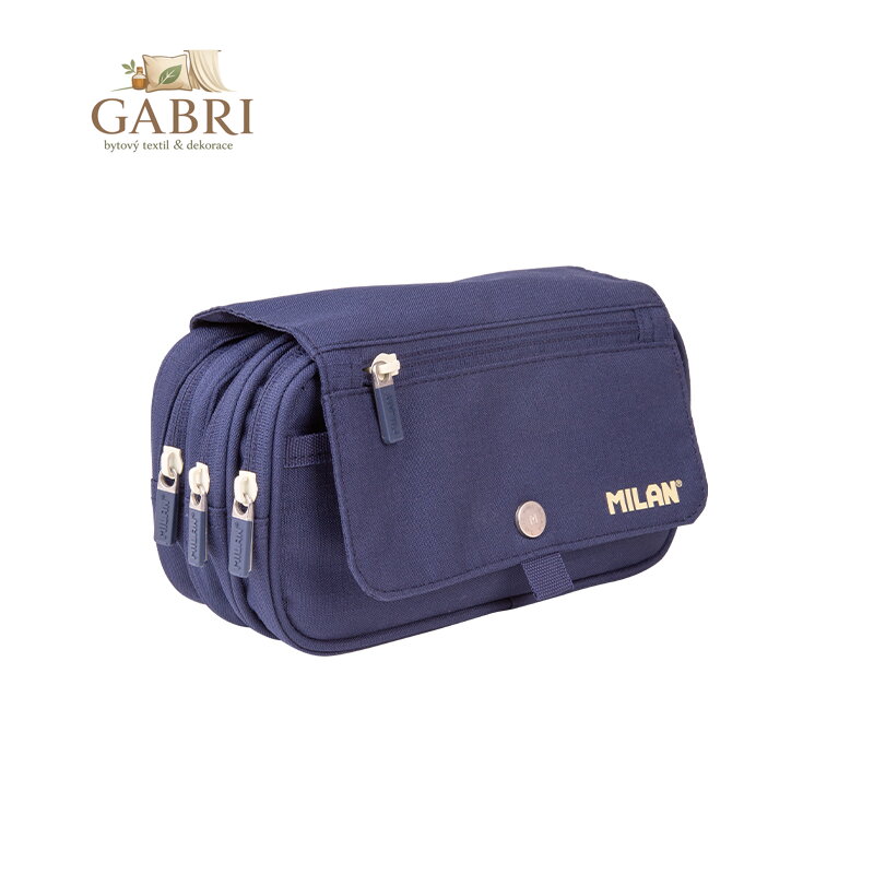 Penál 3-patrový s vrchní klopou MILAN prázdný - séria 1918 modrý