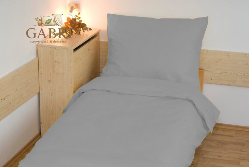 Povlečení bavlna UNI 140x200, 70x90cm světle šedá