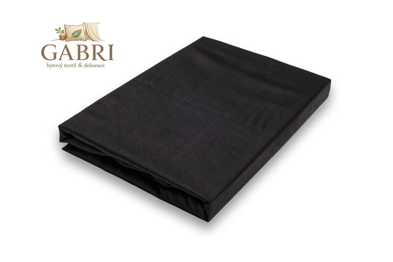 Napínací saténové prostěradlo černé