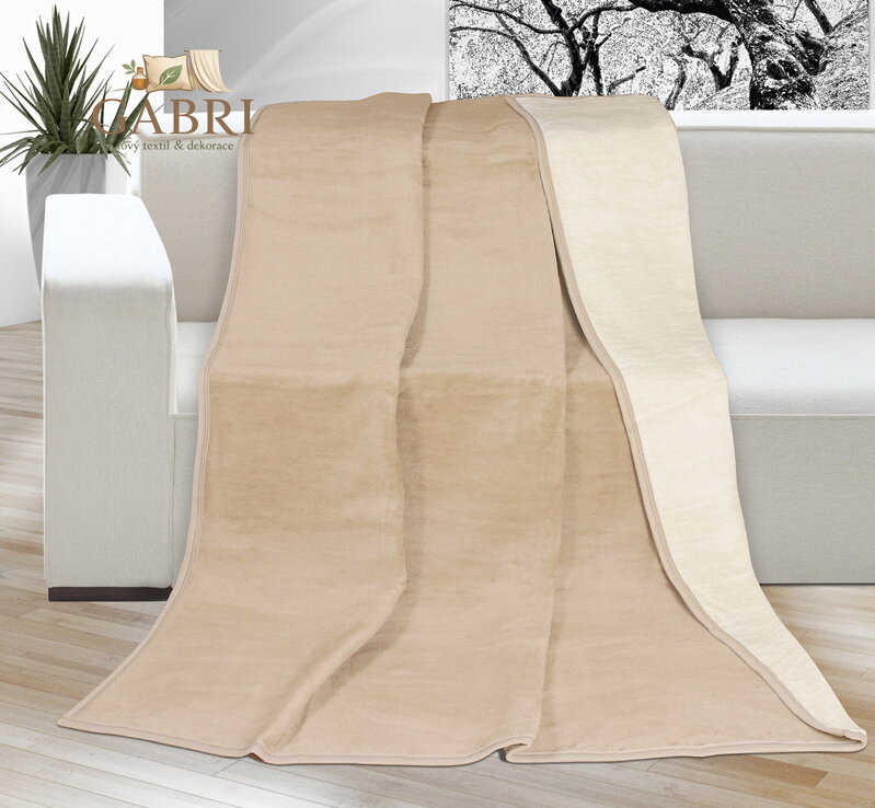 Deka Kira PLUS jednolůžko 150x200cm tm.béžová/sv.béžová