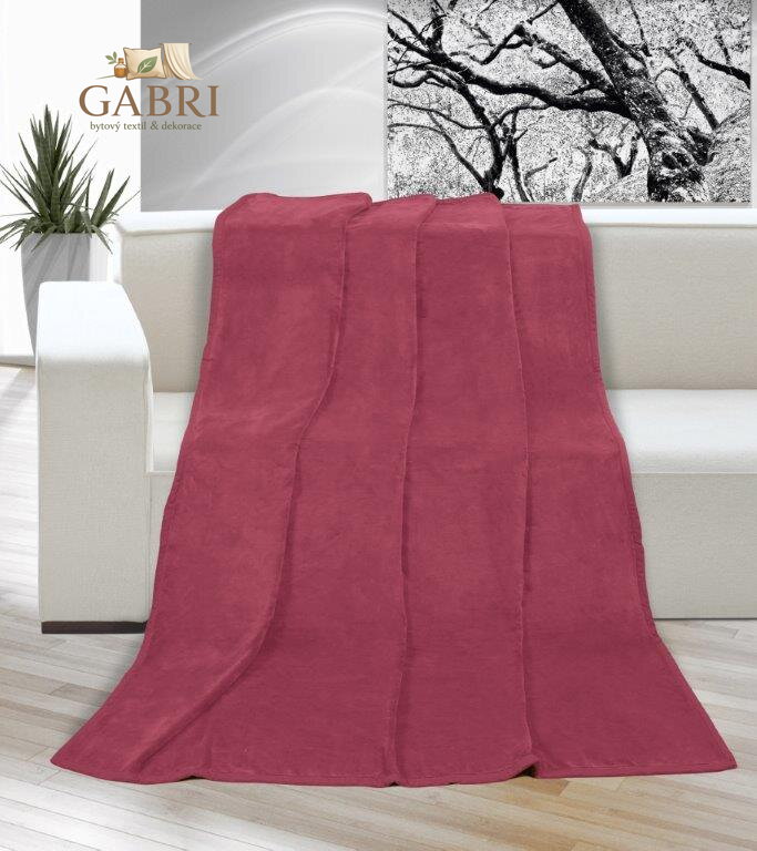 Deka micro dvojlůžko 200x230cm vínová