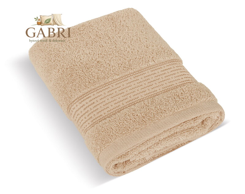 Froté ručník 50x100cm proužek 450g tmavě béžová