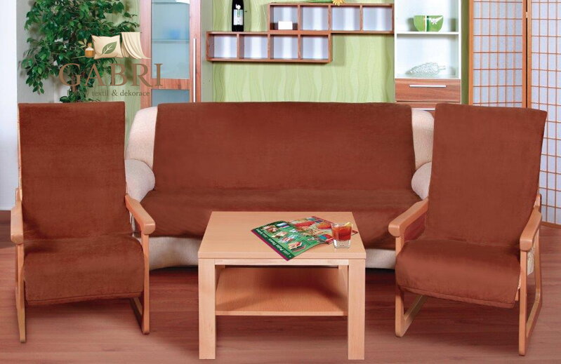 Přehoz na sedací soupravu Micro 3+1+1 hnědá