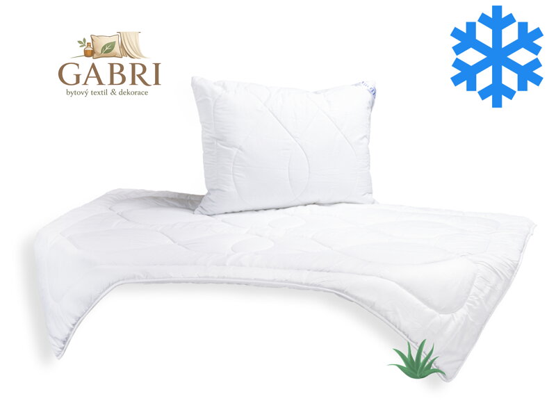 SET Přikrývka Aloe Vera 140x200cm zimní 1300g + Polštář UNICO AloeVera 70x90cm 900g