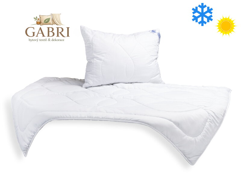 Celoroční SET Luxus Plus, přikrývka 140x200cm 850g + polštář 70x90cm 700g STANDARD zip