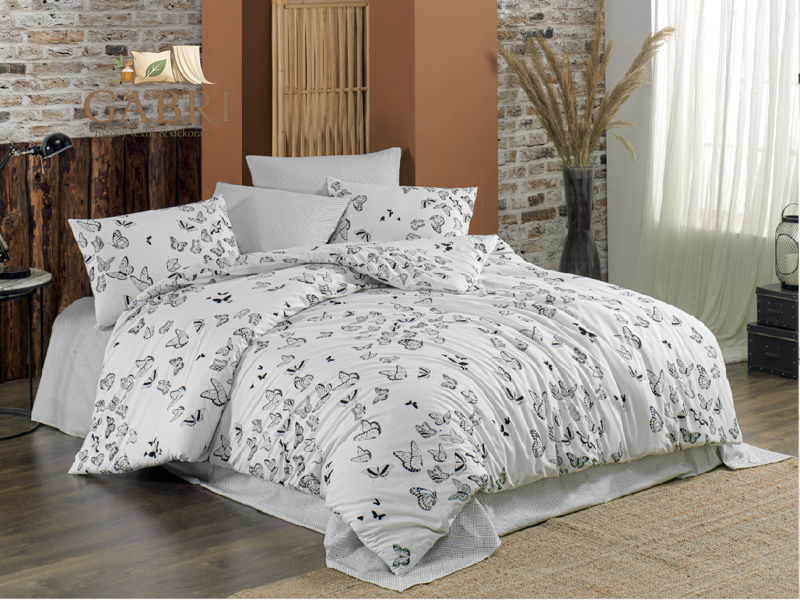 Prodloužené povlečení bavlna 140x220, 70x90cm Butterfly white