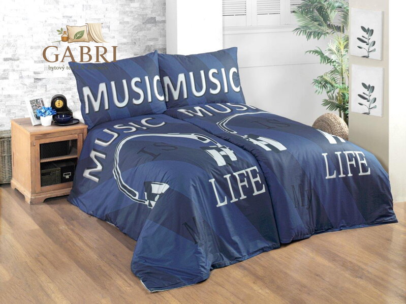 Moderní 3D povlečení 140x200, 70x90 Music life