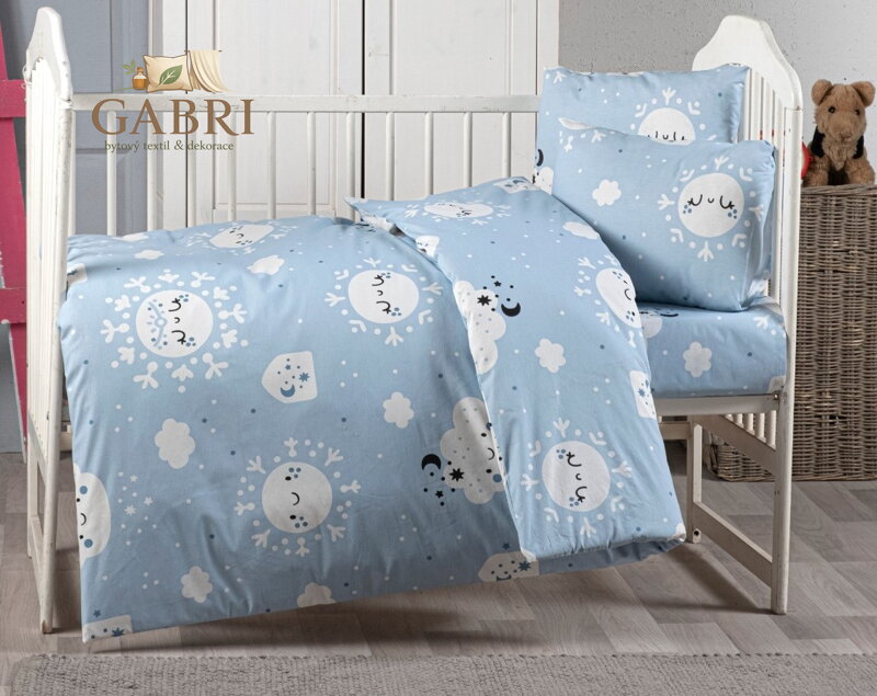 Bavlněné dětské povlečení 140x200, 70x90cm sen modrý