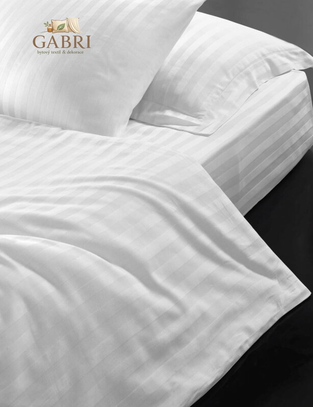 Povlak Atlas Gradl  40x40cm Bílý - česaný 145g/m2, proužek 2cm