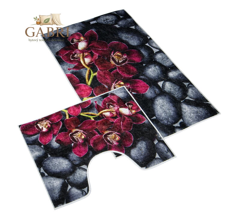 Koupelnová sada předložek 3D 60x100+60x50cm Orchidea