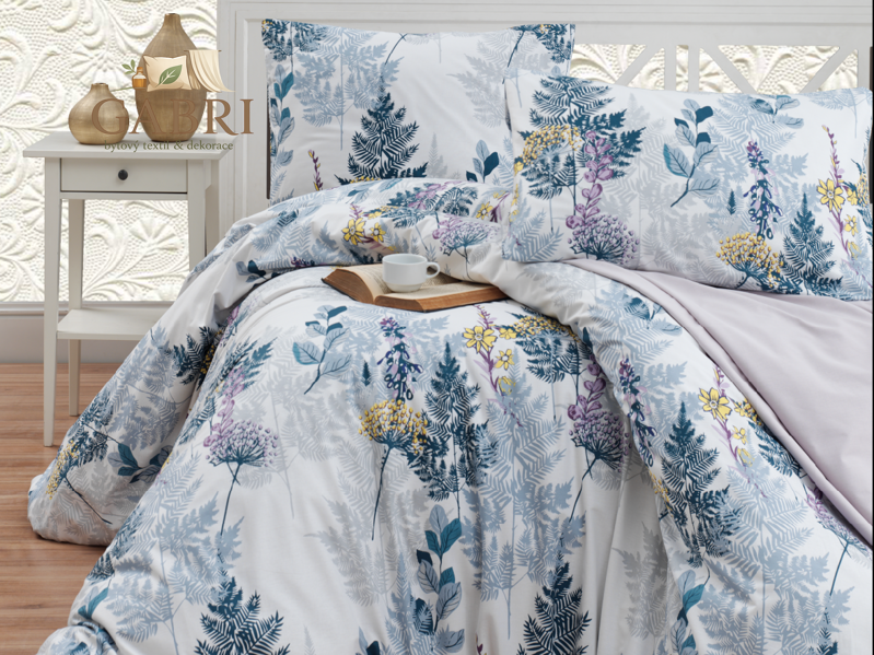 Povlečení francouzské krep 240x220, 70x90 Wood grey