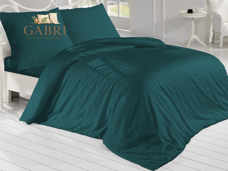 Povlečení Satén 140x200, 70x90cm petrolové