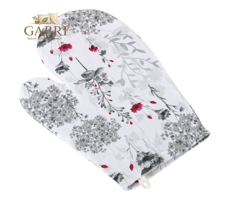 Kuchyňská chňapka větvičky šedé