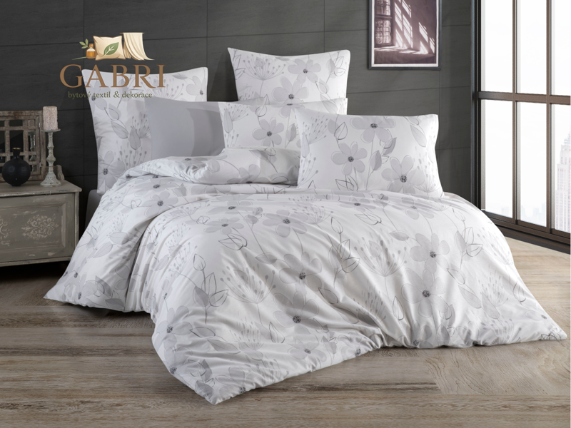 Povlečení francouzské krep 200x200, 70x90 Romance grey